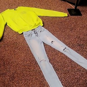 Sweatshirt and jeans